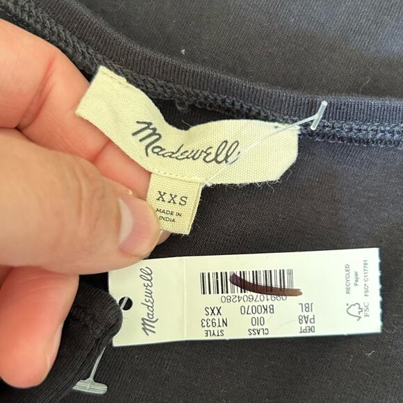 NWT Madewell Black Ribbed Button-Front Cardigan Size XXS - Picture 4 of 6